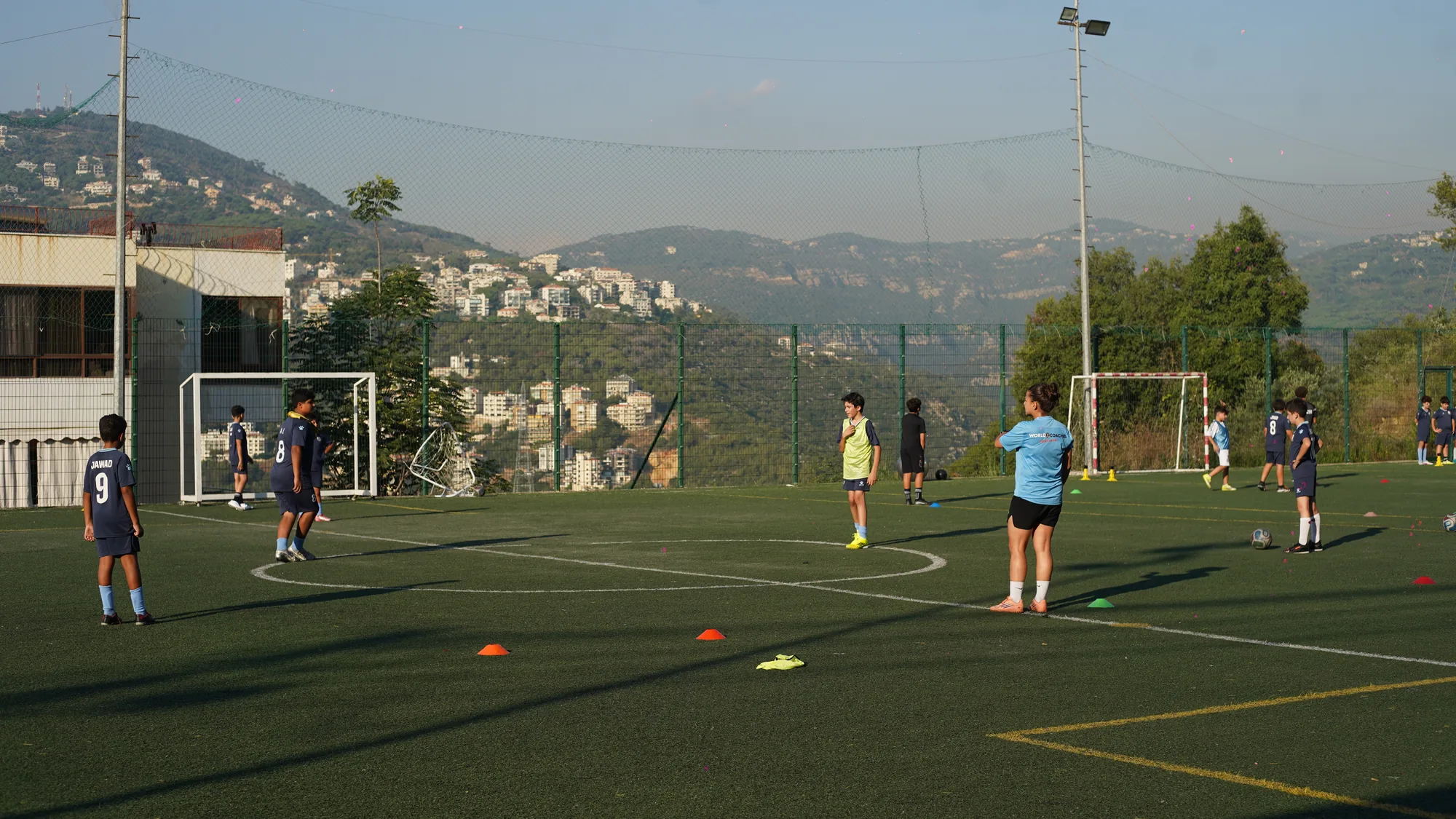 The full-size floodlit pitch at Sports Avenue, where B-Elite trains